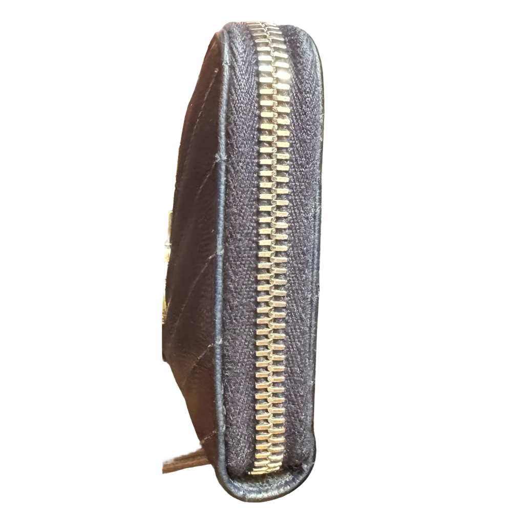 Yves Saint Laurent RARE NAVY Blue Chevron Quilted Wallet - Picture 5 of 16